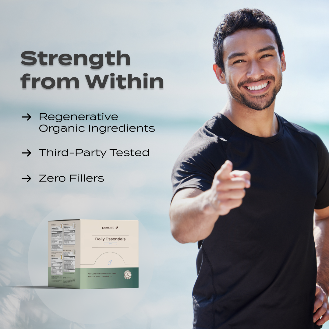 PurePath Daily Essentials for Men – Complete Daily Vitamin Pack with Omega-3, Probiotics & Magnesium