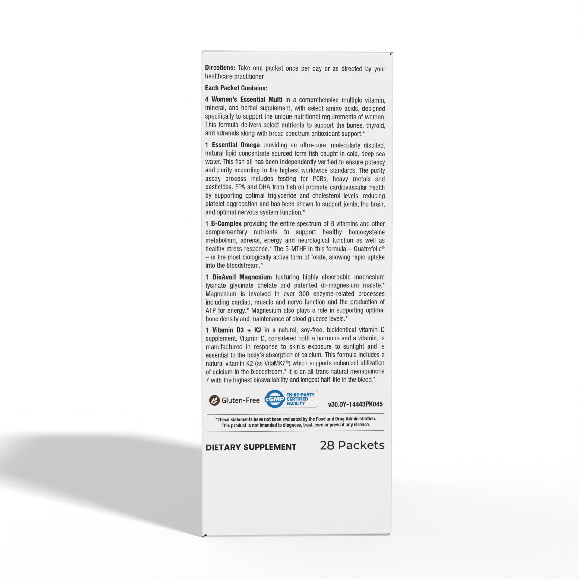 Daily Essentials for Women 28 packets Suggested Use