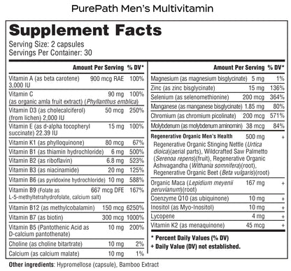 PurePath Daily Essentials for Men – Complete Daily Vitamin Pack with Omega-3, Probiotics & Magnesium
