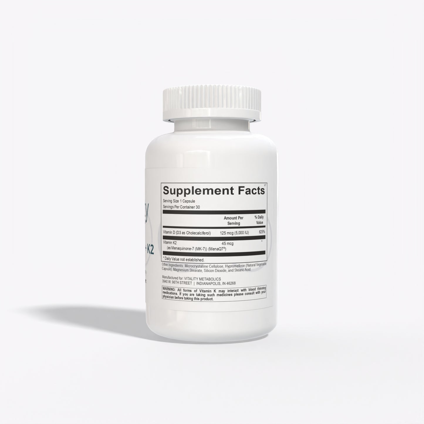 Vitamin D3+K2 Supplement Facts