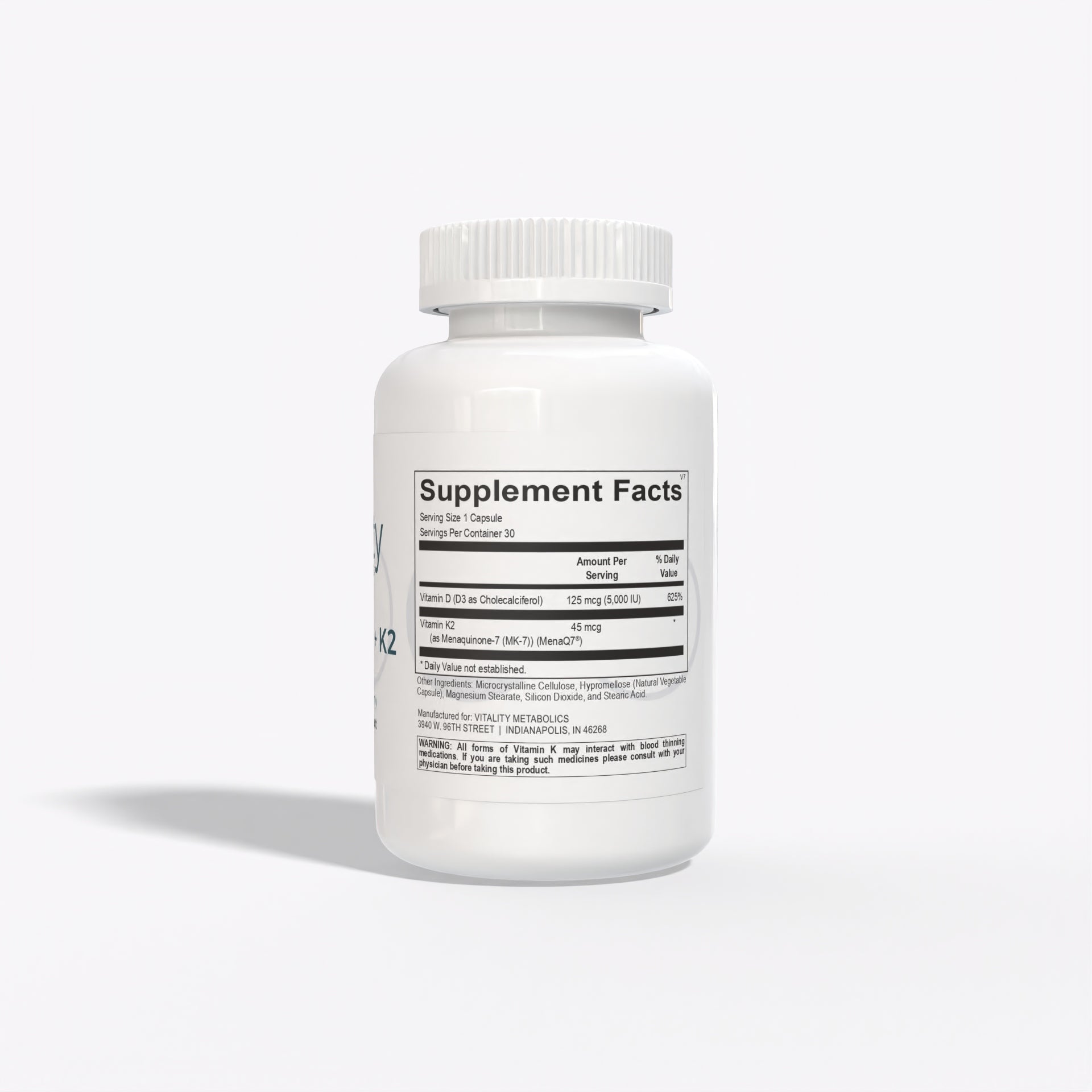 Vitamin D3+K2 Supplement Facts